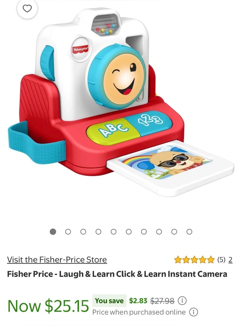 Fisher-Price Blue, White & Yellow Interactive Toy Camera